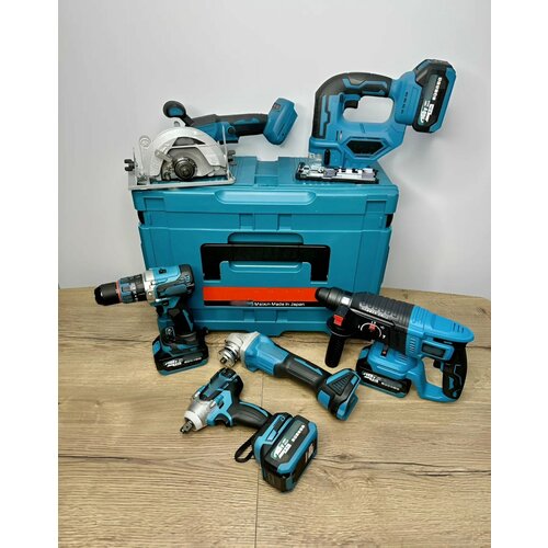 Набор аккумуляторного бесщеточного электроинструмента 6 в 1 Перфоратор DHR242 шуруповёрт ударный DHP882 УШМ болгарка DGS242 пила циркулярная 1800w гайковерт DTW 286RME2 лобзик JV101D 29000₽