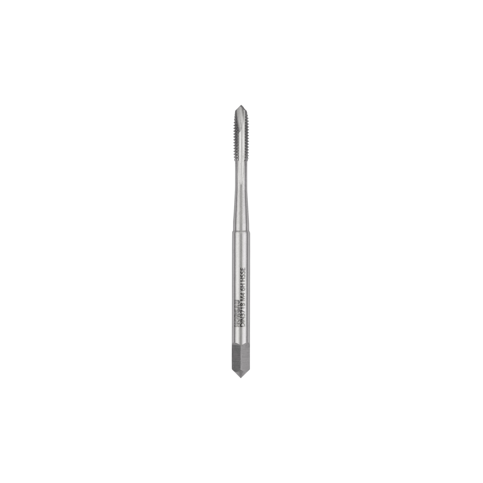 Метчик М4 NORGAU Industrial из быстрорежущей стали HSSE (Co5%) для обработки сквозных отверстий, машинный 6H