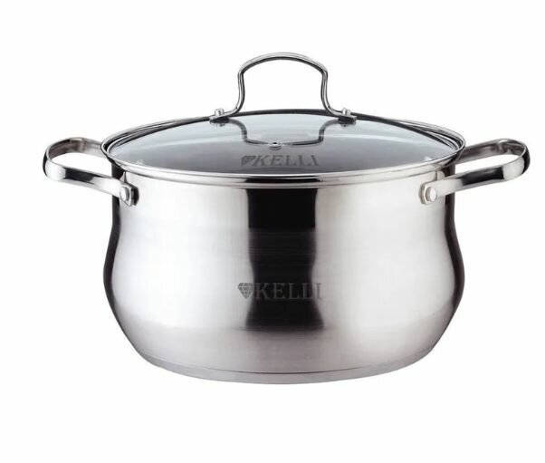 Кастрюля с крышкой Kelli KL-4256 1.5л 15см серебристый