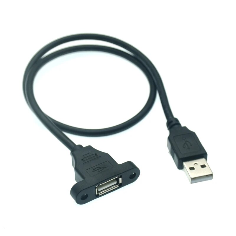 Кабель-удлинитель USB2.0 «Папа-мама» с креплением USB универсальный с отверстиями для винтов для фиксации USB2.0 на заказ, 0,3 м, 0,5 м, 1 м, 0.5M — фото 1