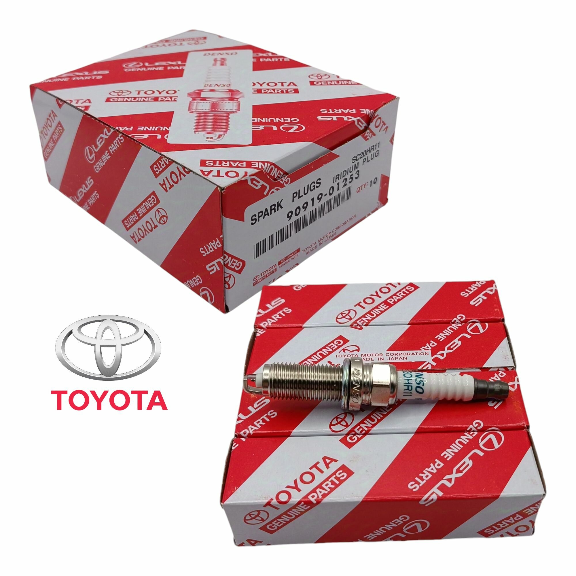 Свечи зажигания 4 шт. 9091901253 Toyota Corolla RAV4 Avensis Auris Prius C-HR, Lexus NX200/300H CT200H