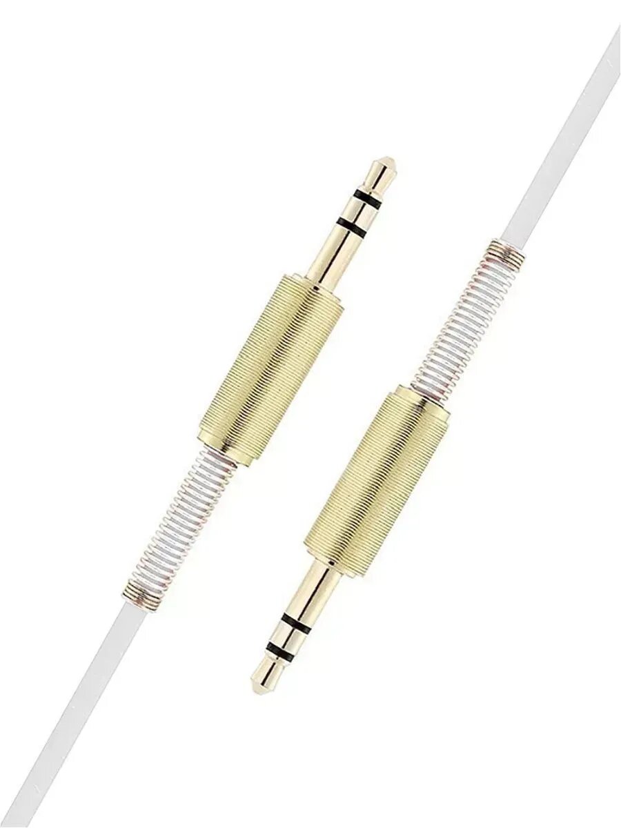 AUX кабель в машину mini jack 35 mm цвет белый длина 1 метр