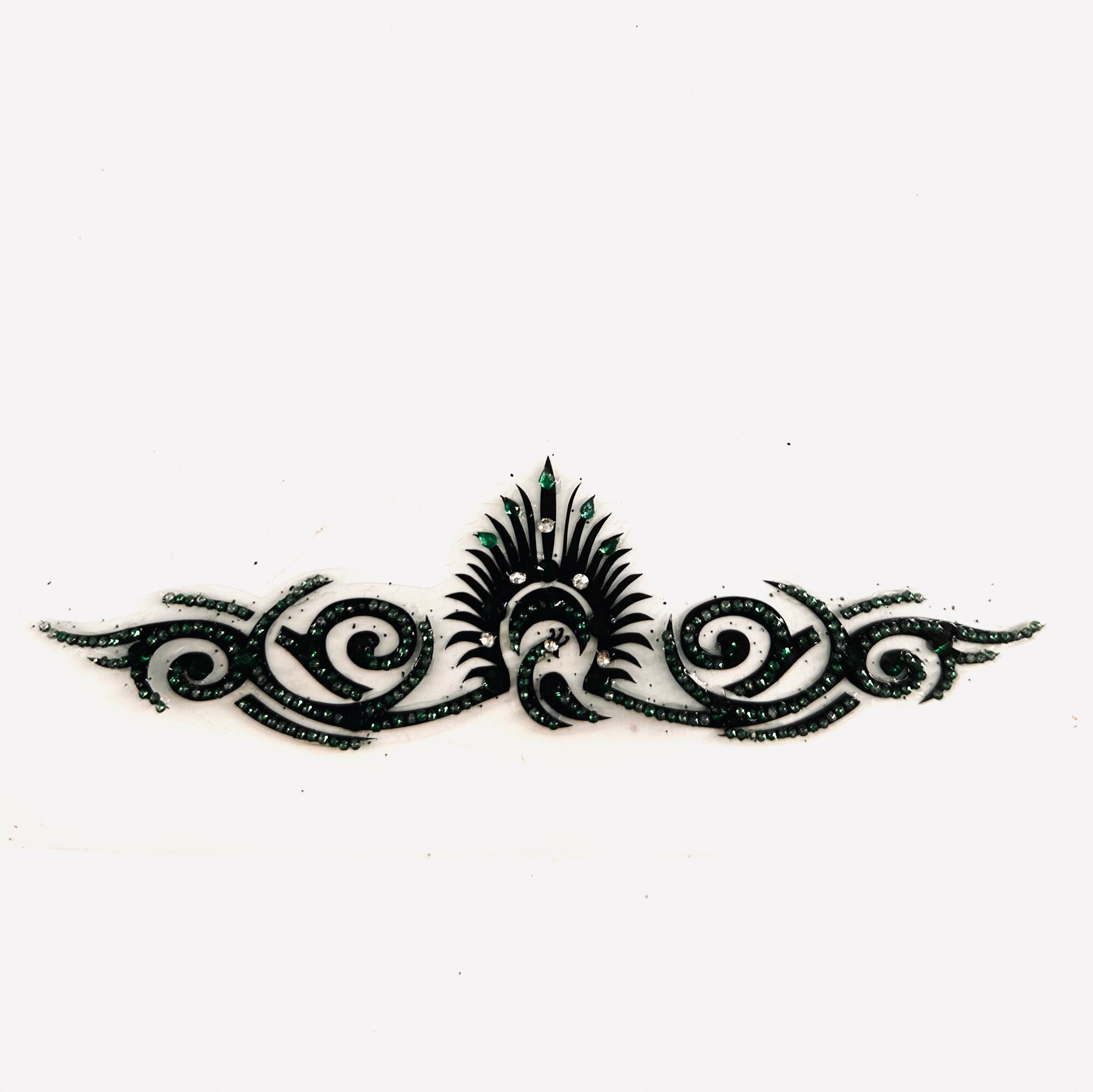 Бинди, наклейка на тело/ лицо, стразы, цветная 13 х 3.5 см. Индия.