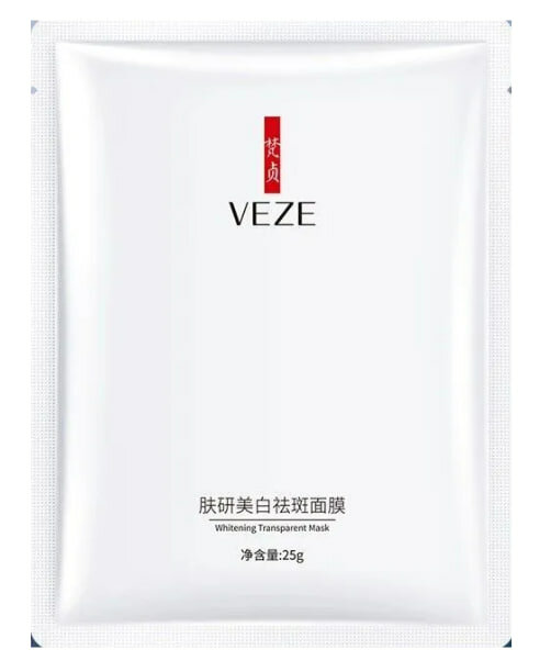 Тканевая осветляющая маска для лица Veze Whitening Transparent Mask3 шт по 25 гр,
