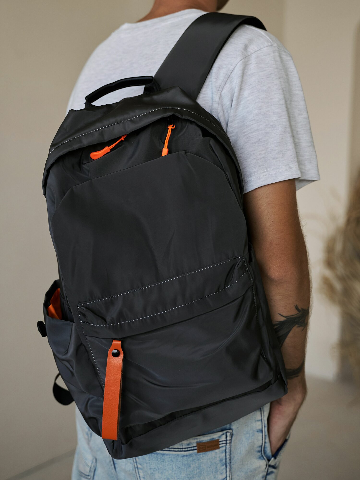 Рюкзак мужской Rokky Rabbit серый, водонепроницаемый с отделением для ноутбука