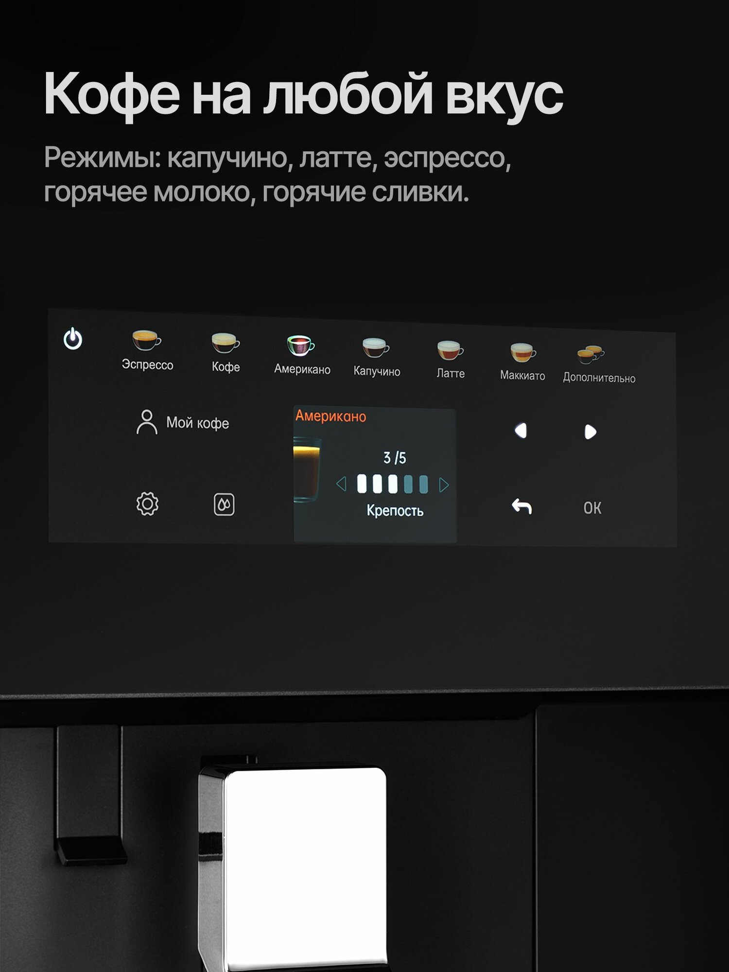 Кофемашина встраиваемая KCM 183 Black, 19 Бар, 9 степеней помола, LCD-дисплей — фото 1