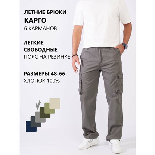 фото Брюки карго rarebone, размер 7xl-ru 62, серый