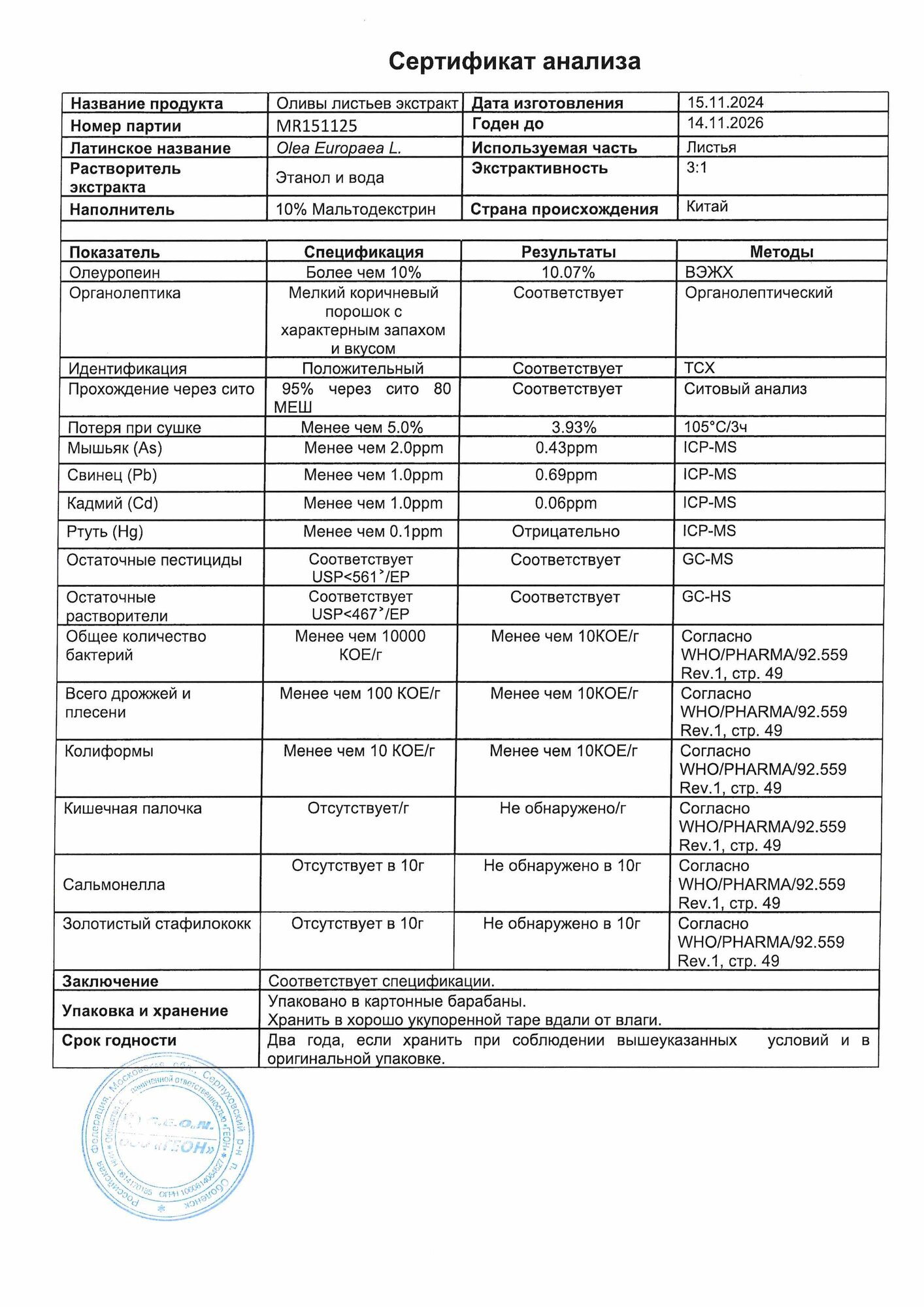 Лекарственные Травы Животного Происхождения Листья Оливы экстракт 10%, порошок 100 грамм (не менее 10% Олеуропеина)!