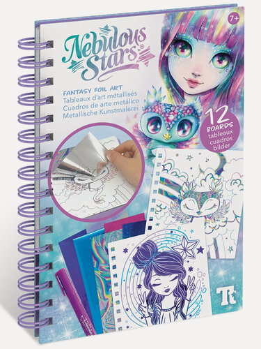 Изображение товара Серия Isadora: Набор аппликаций фольгой для девочек Nebulous Stars (12 скетч страниц с эскизами) 11025_NSDA
