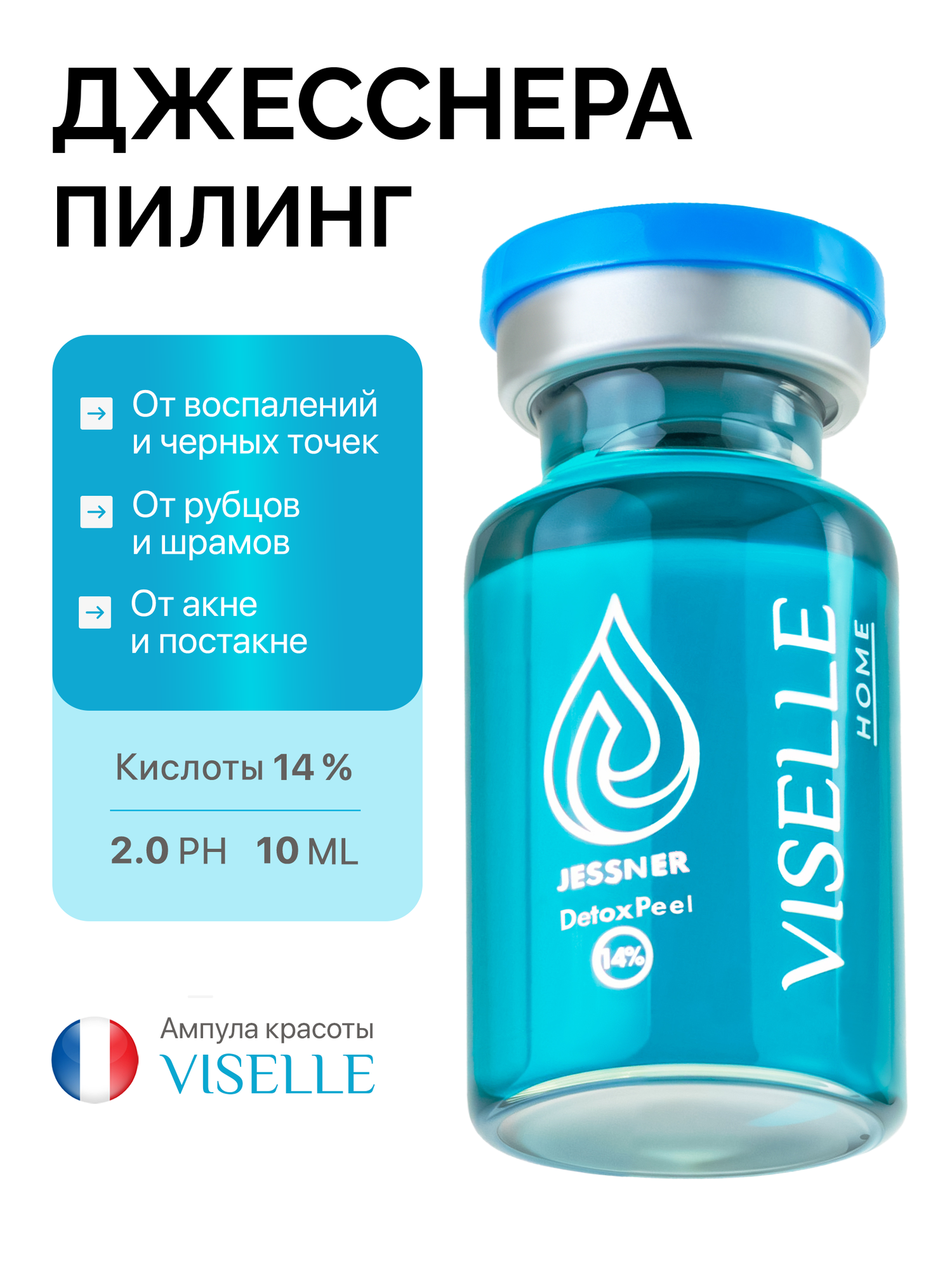 Пилинг Джесснера VISELLE Jessner Detox Peel 14% с комплексом DETOXONDRIA
