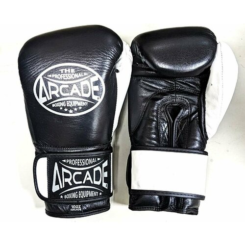 Боксерские перчатки Arcade.2, цвет черный/белый, 10 унций, на липучке
