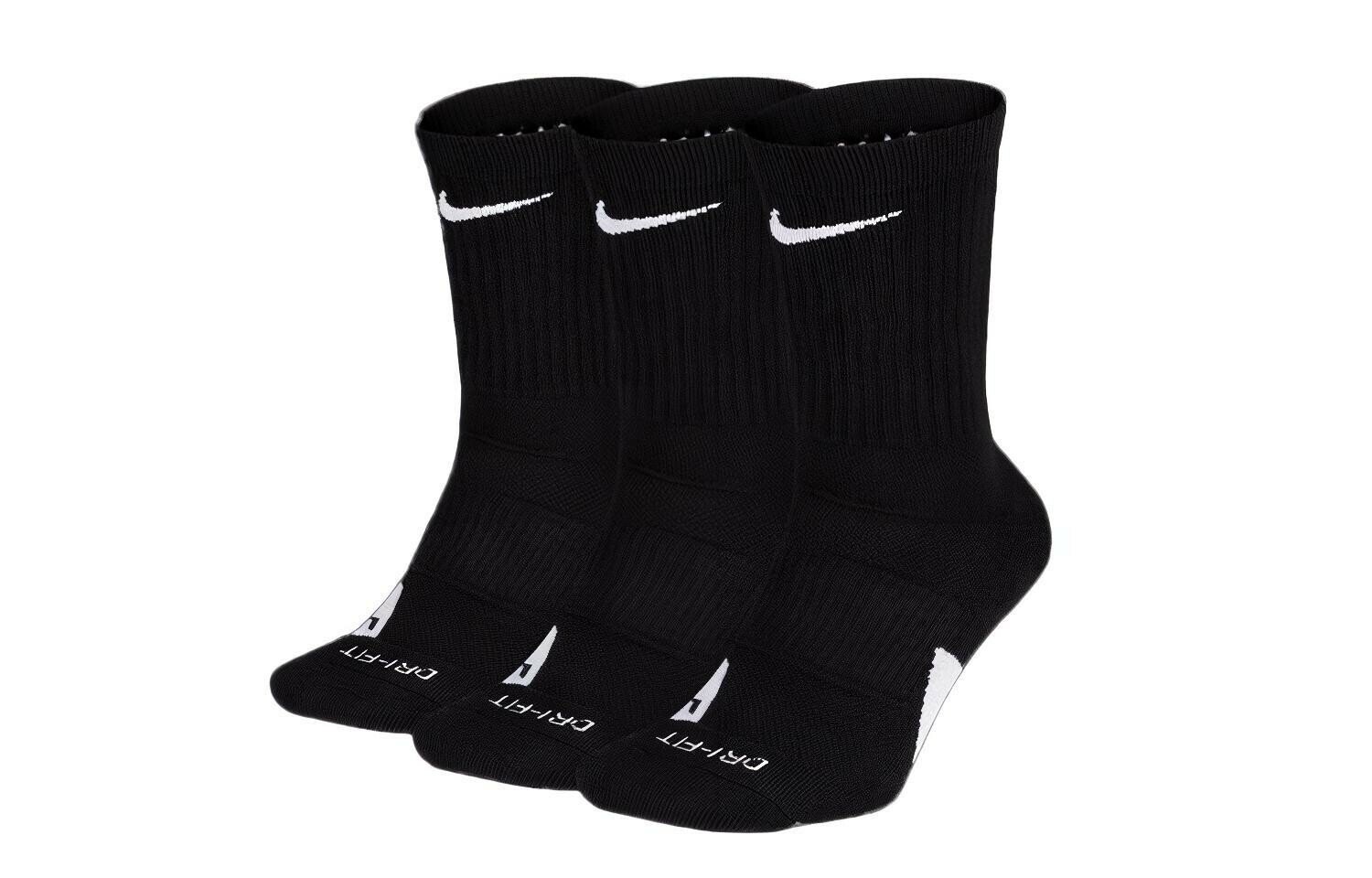 Носки NIKE Elite, комплект, 3 пары, размер M, черный — фото 1