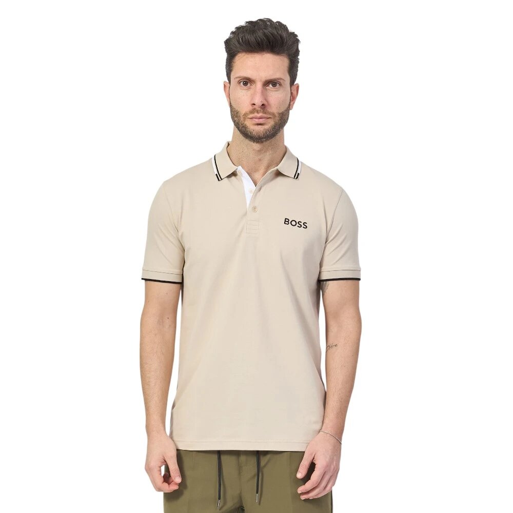 Поло BOSS, размер S, бежевый — фото 1