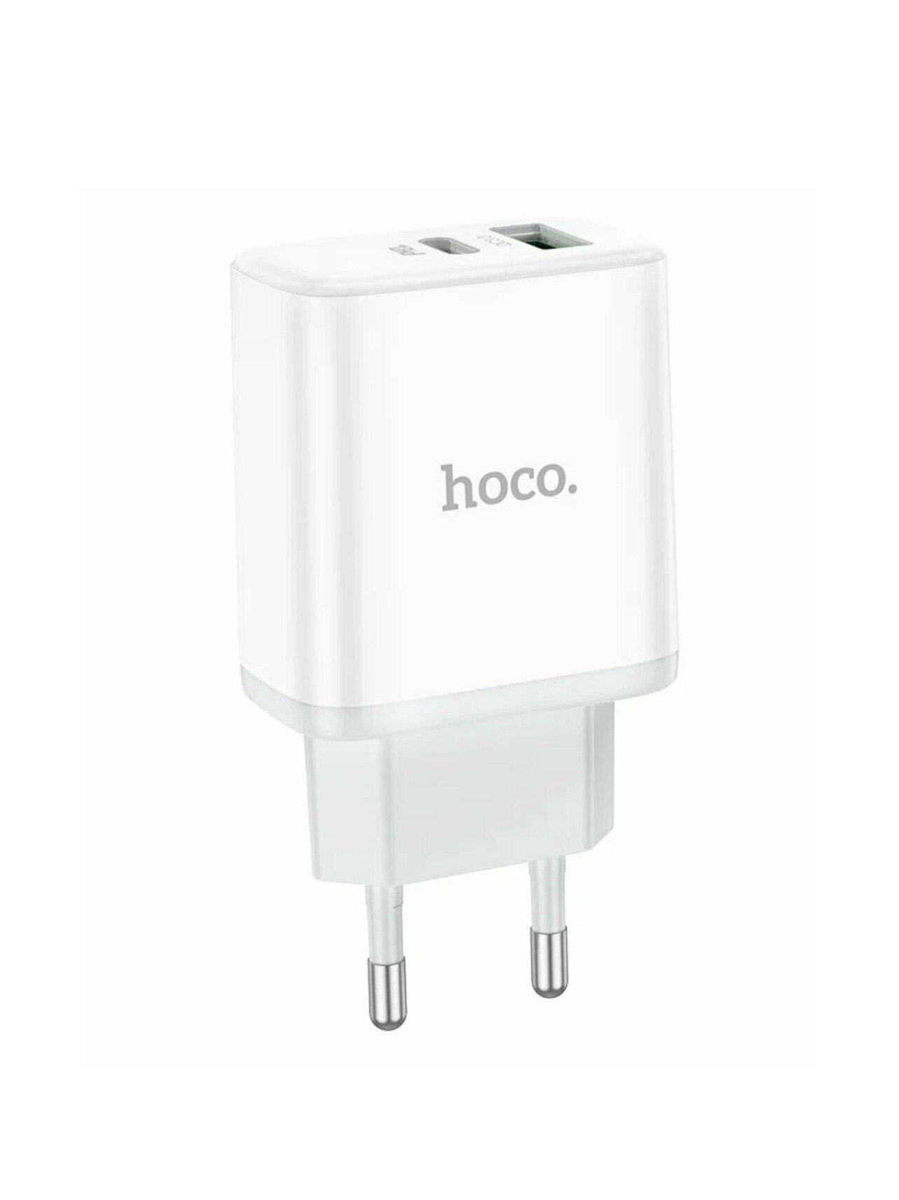 Сетевое зарядное устройство Hoco C105A, PD20W+QC3.0, 2 в 1 для 2-х устройств, цвет Белый — фото 1