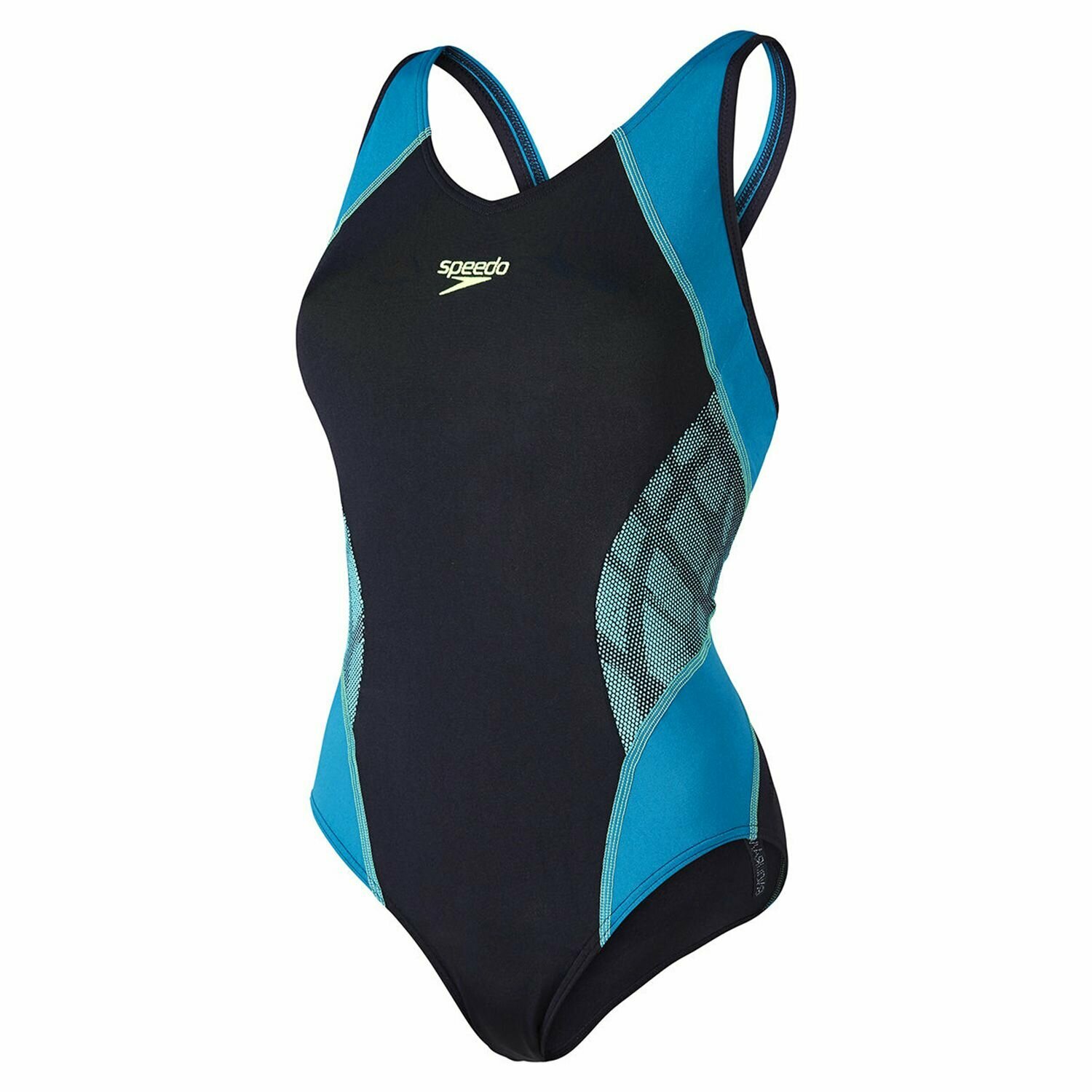 Купальник Speedo Базовая коллекция, размер 30, черный/голубой