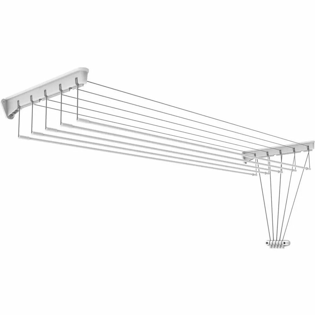 Сушилка настенно-потолочная с лифт-механизмом 8 м белья 180х43 см металл белая