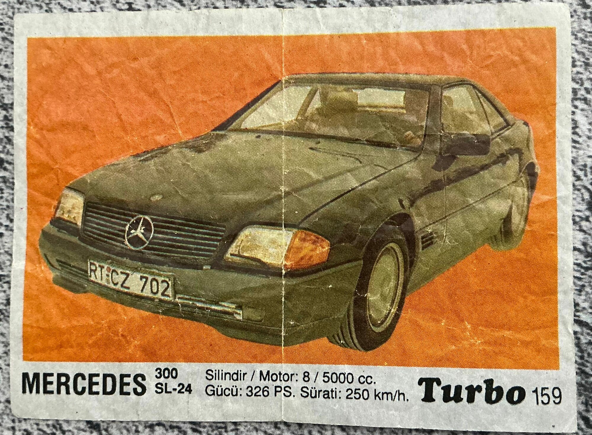 Вкладыш Турбо 1990 год № 159.
