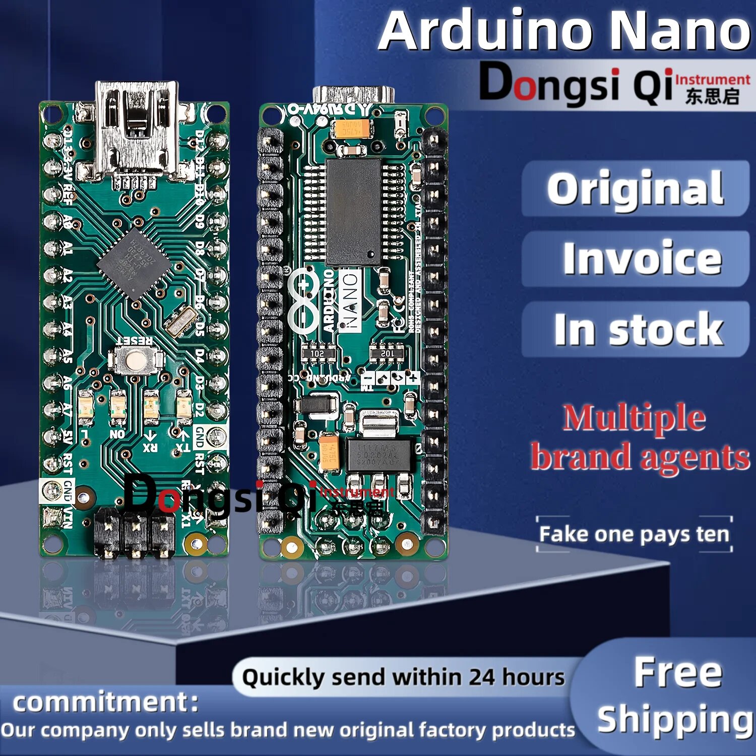 1 шт./лот Arduino Nano ATmega328 MCU A 000005 Маленькая интеллектуальная макетная плата, 100% оригинальный запас