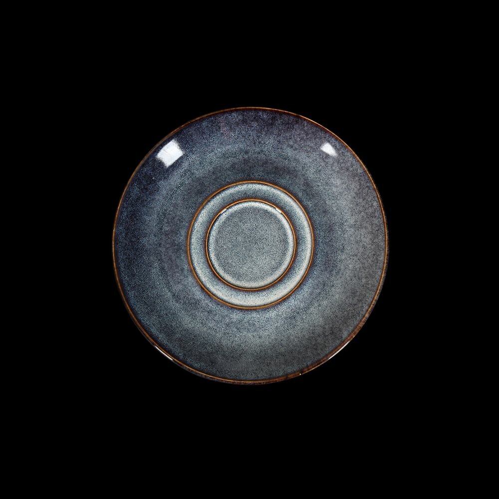 Блюдце фарфоровое  Corone Celeste  d 16см синее