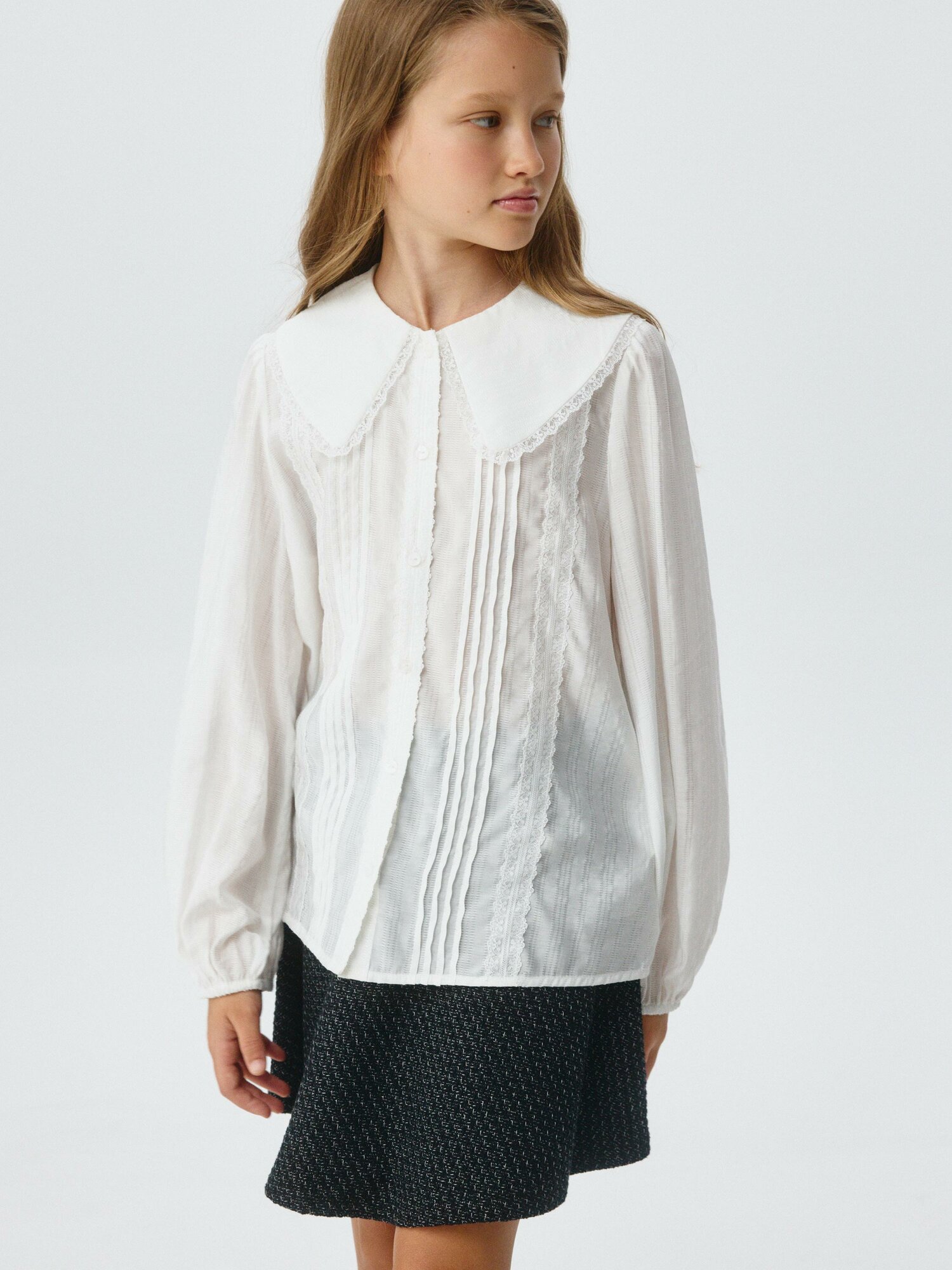 Школьная блуза Sela размер 140 белый