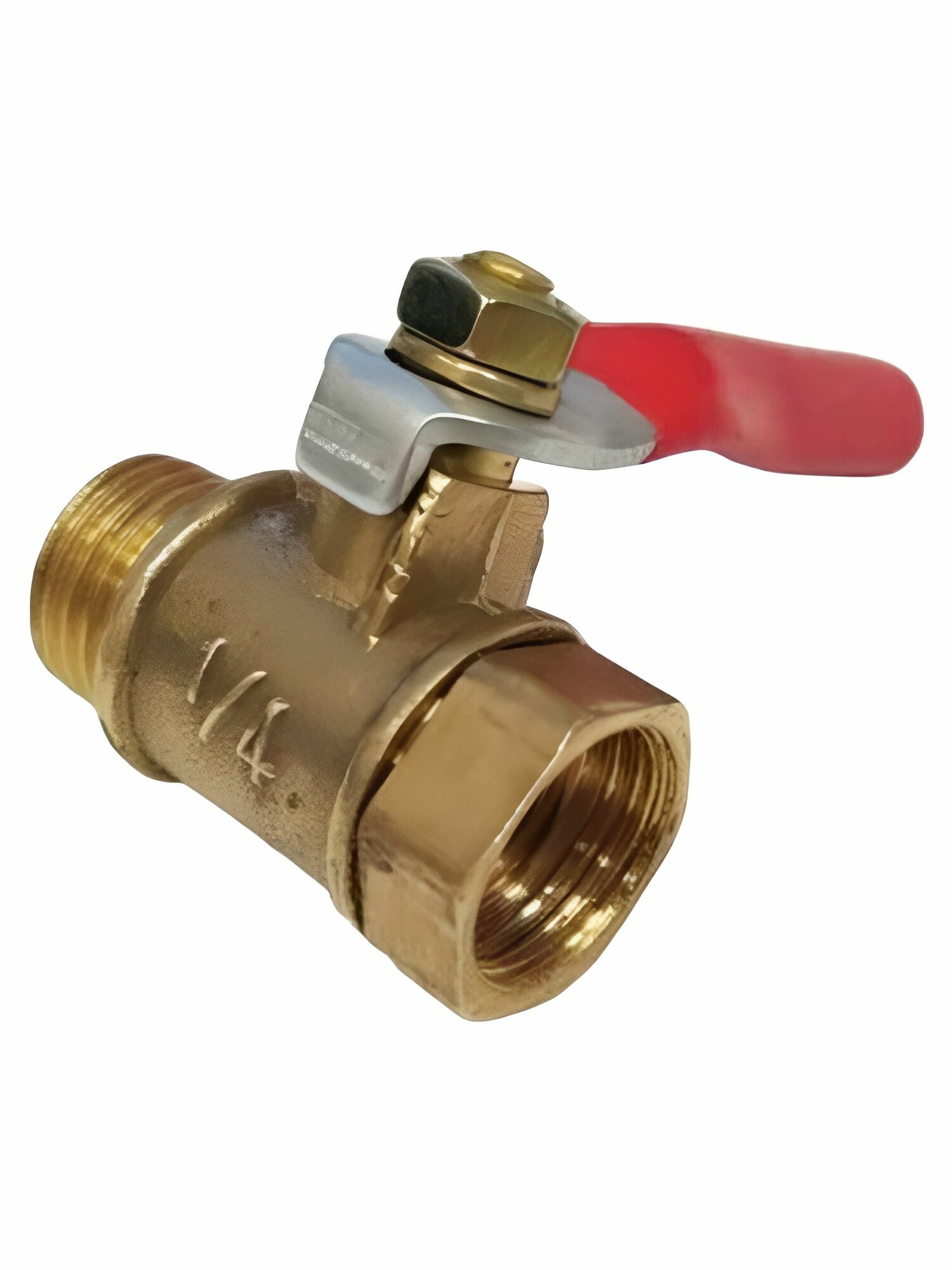 Кран шаровый 1/4 флажковый (наружная резьба-внутренняя резьба) латунь