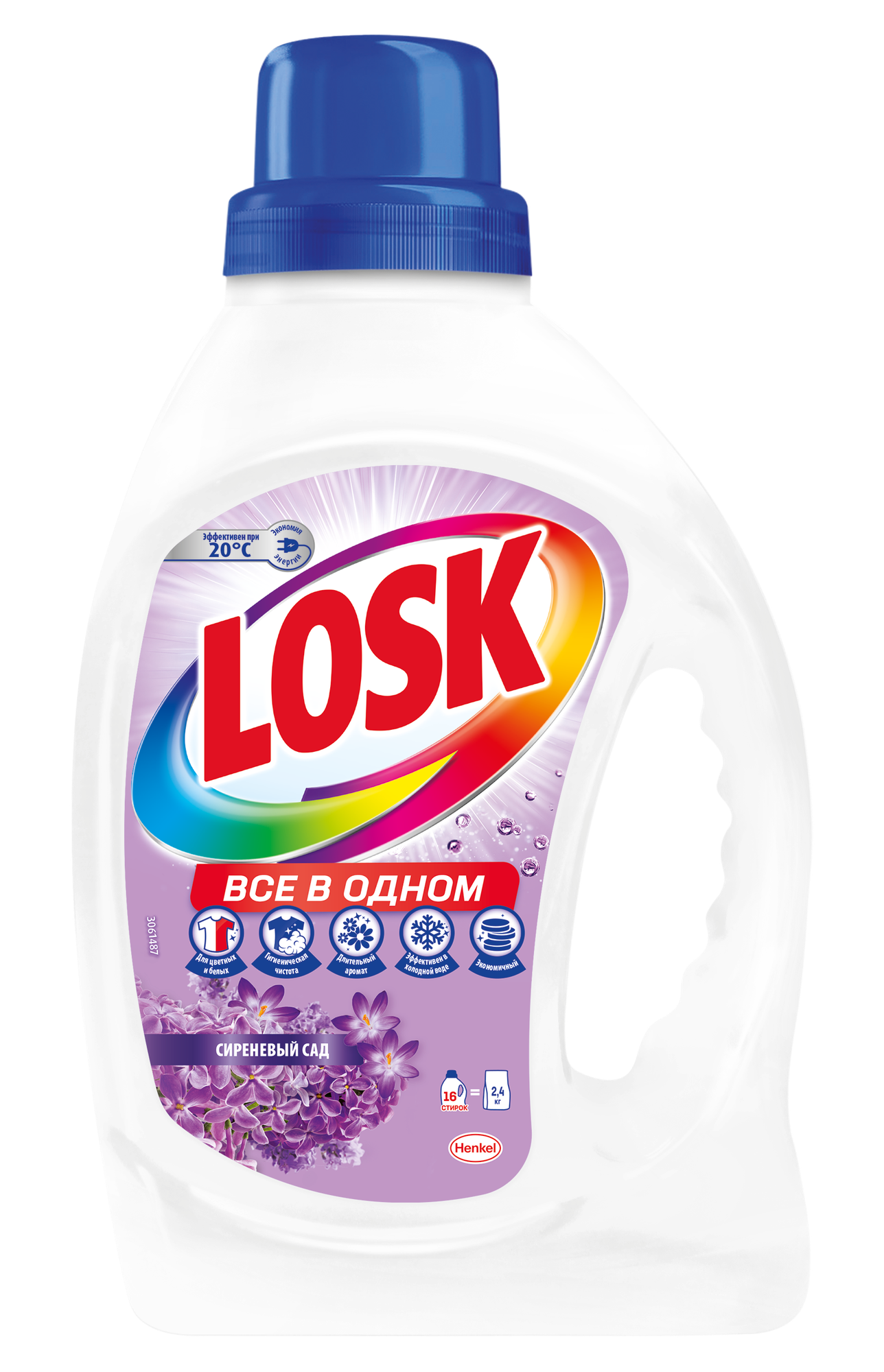 Гель для стирки Henkel Лоск Сиреневый сад, антибактериальный, для машинной стирки, 1 л