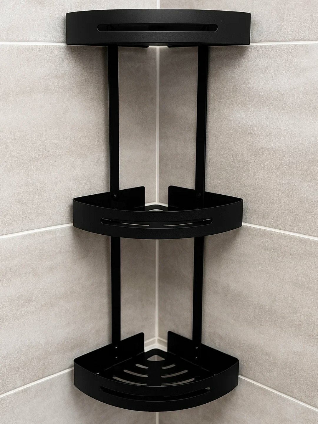 Трёхъярусная, угловая полка для ванной, из нержавеющей стали