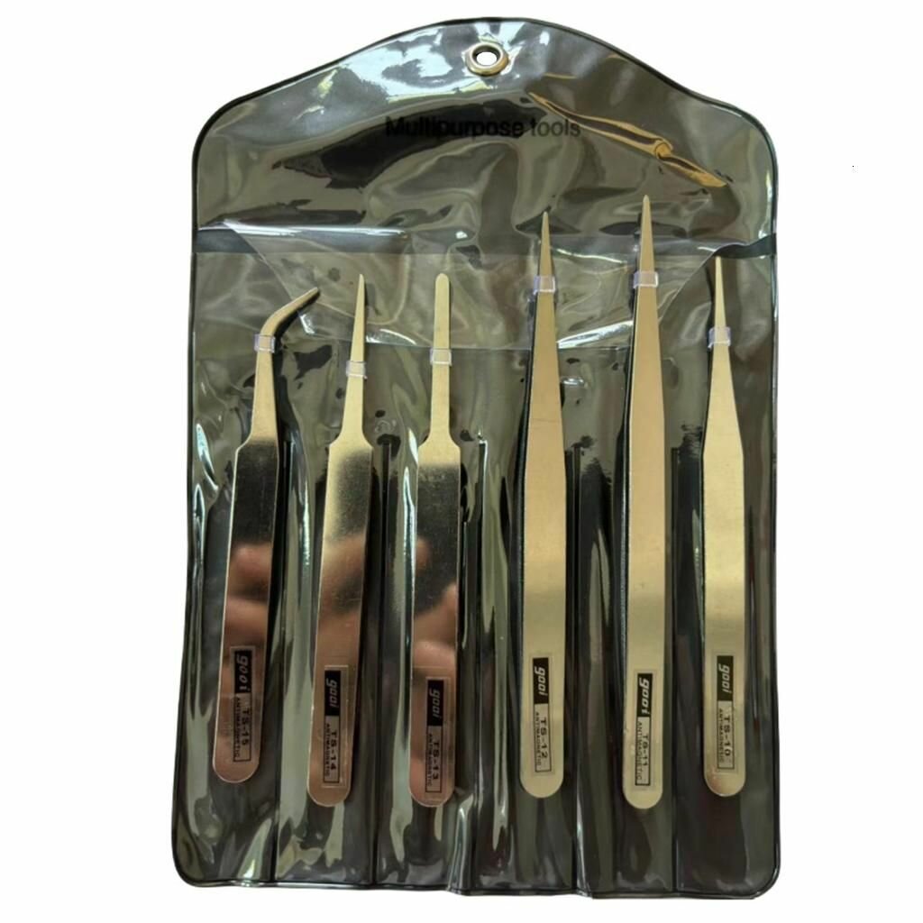 Пинцет технический1 набор из 6 штук пинцет для поделок нержавеющей стали