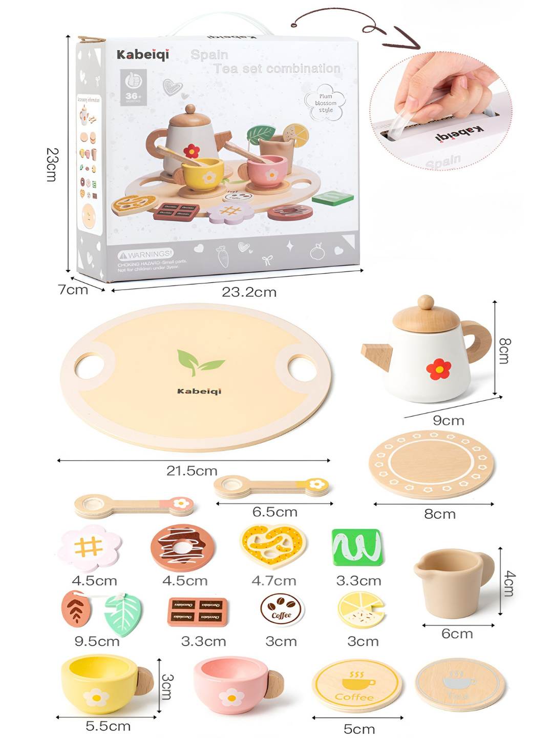 Деревянный игровой Чайный набор для детей — фото 1