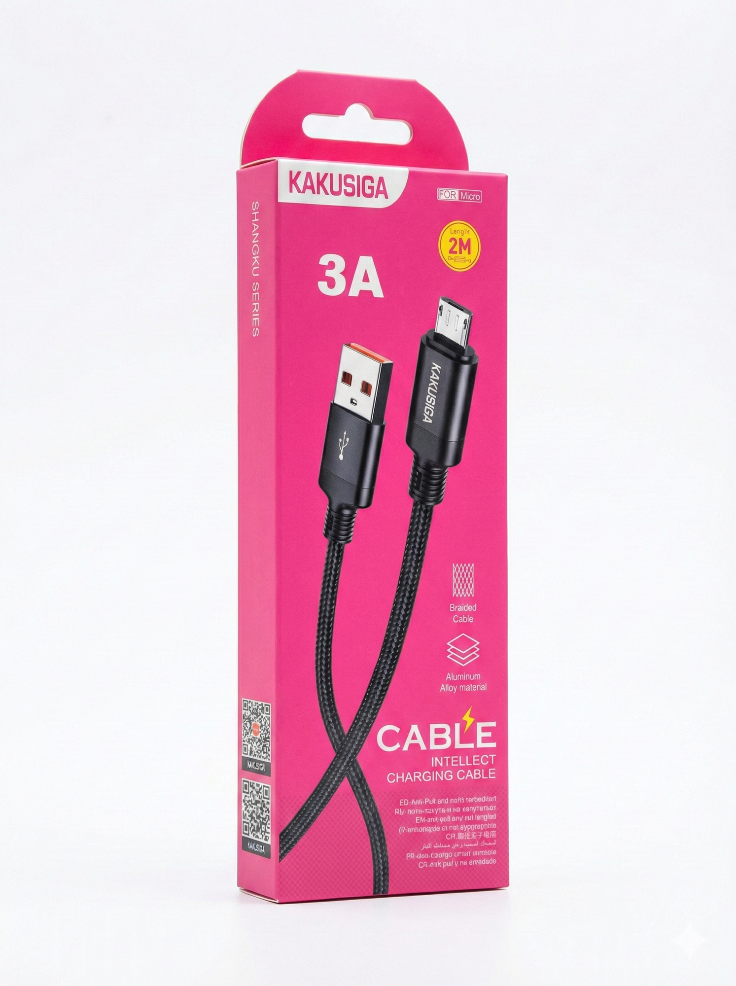 USB-кабель KAKUSIGA KSC-980 Micro-USB, 1м, черный, быстрая зарядка, прочный — фото 1
