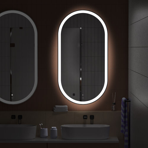 Зеркало для ванной комнаты Pragma Olako, 50*100 см, с подсветкой и подогревом, OLK6.1CLH.011