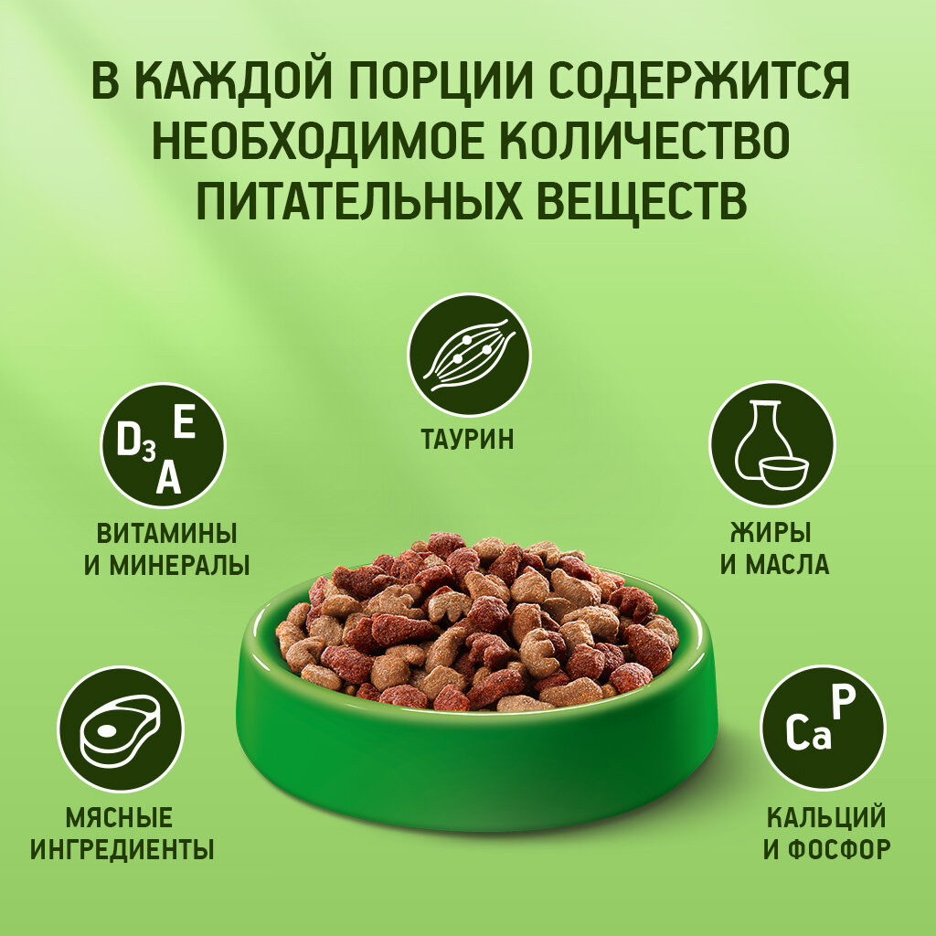 Kitekat корм для взрослых кошек, с аппетитной телятиной 15 кг