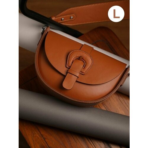 Сумка седло OVONZO, фактура гладкая, коричневый