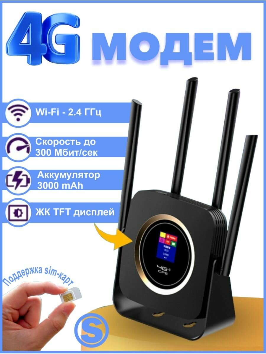 Роутер WIFI 4g черный