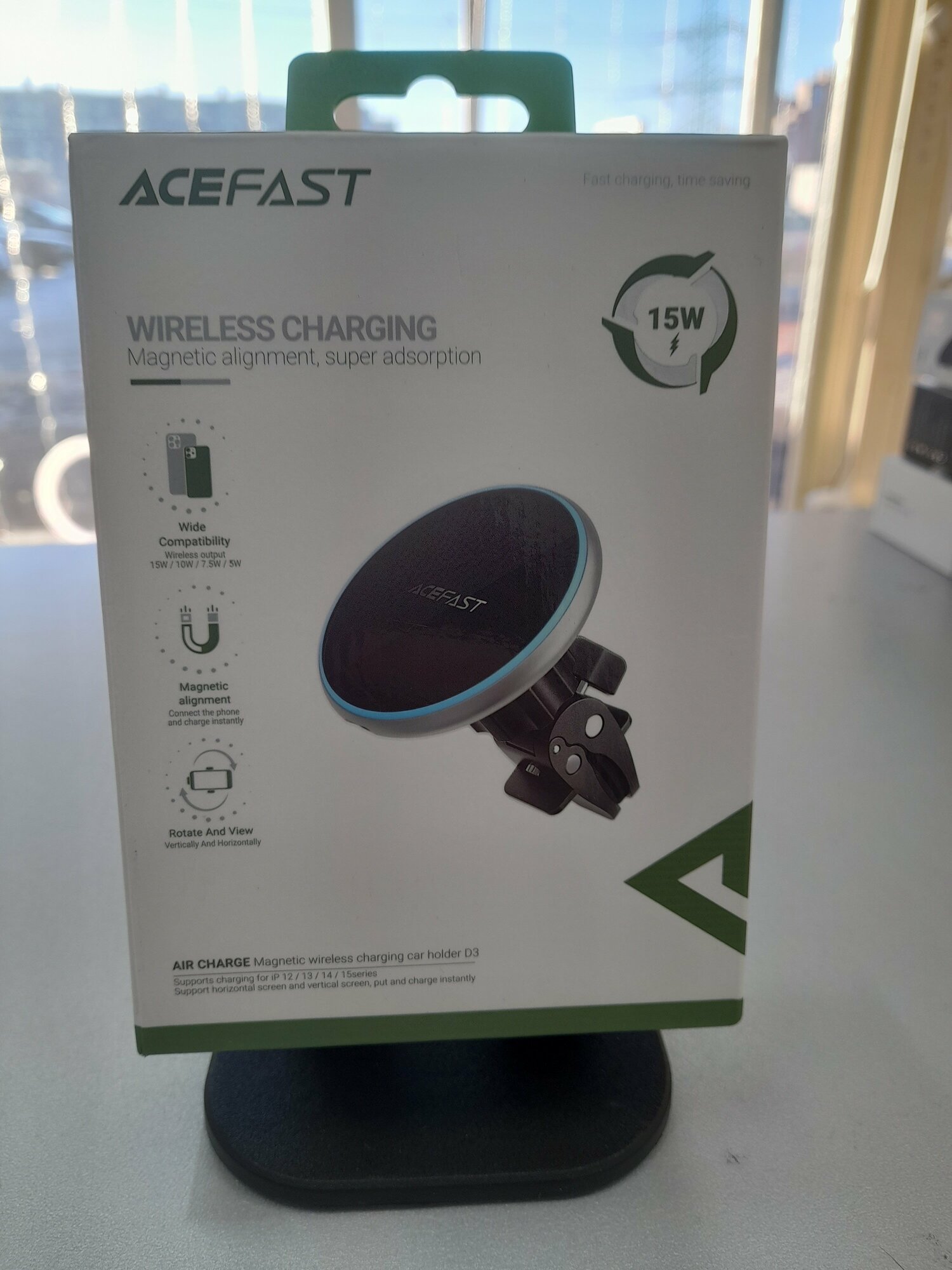 Автомобильный магнитный (MagSafe) держатель Acefast D3 с функцией беспроводной зарядки — фото 17
