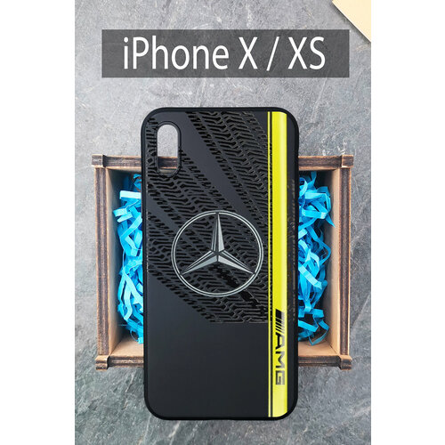 Силиконовый чехол Мерседес АМГ для iPhone X / Айфон X силиконовый чехол мерседес амг для iphone xs max айфон xс макс