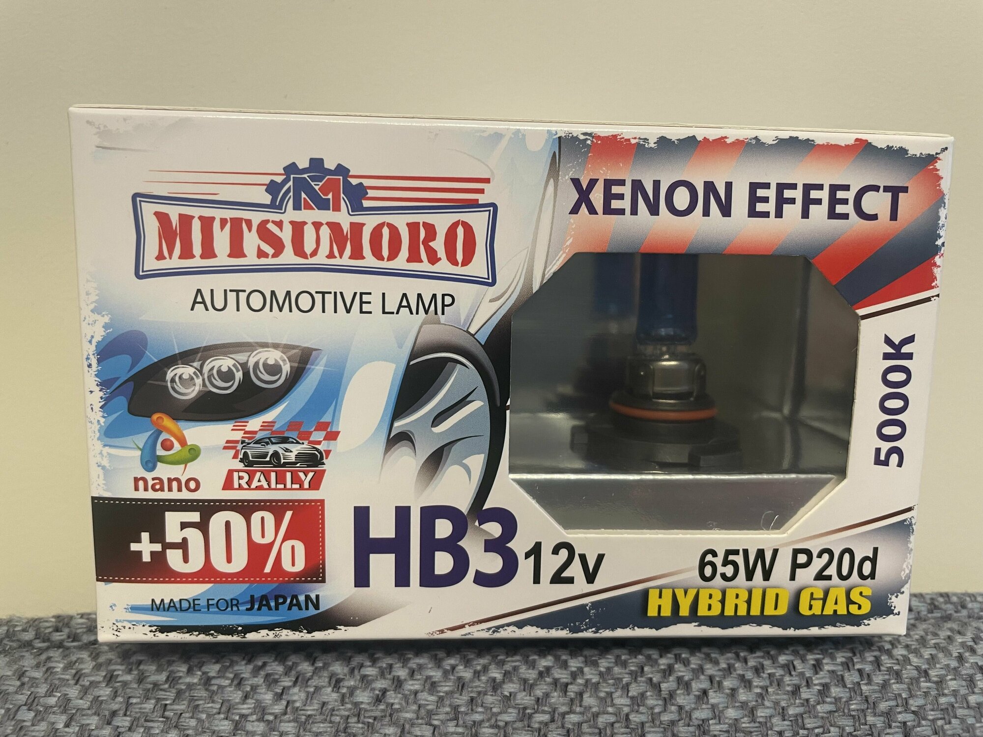 Галогеновая лампа Mitsumoro HB3 12V 60W P20d +50% XENON EFFECT
