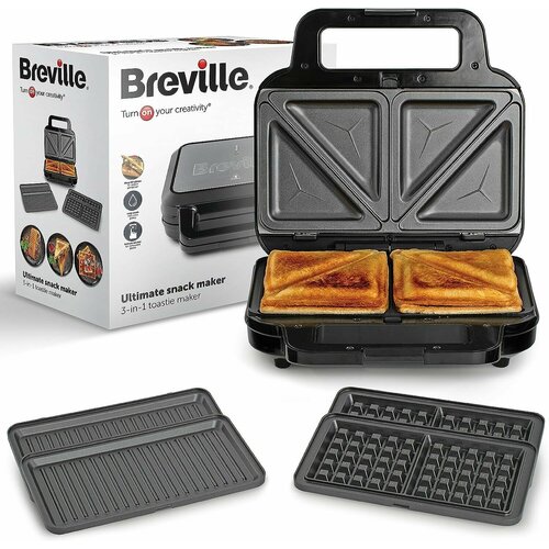 Бутербродница Breville 3-в-1 черная из нержавеющей стали 2220000₽