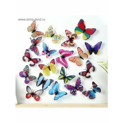 Магнит пластик Бабочка блестящая 12х9,5 см