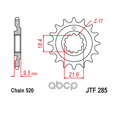 Звезда Мотоциклетная Jt Jtf285.14 JT Sprockets арт. JTF28514