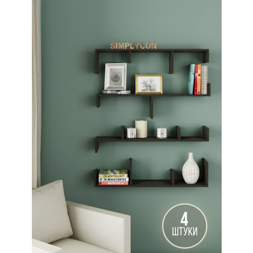 Стеллаж деревянный навесной, Венге цвет