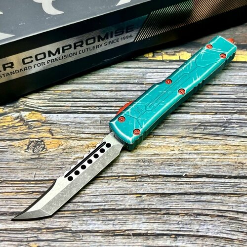 фото Нож складной microtech mct41910bh utx-70, hellhound m390 blade, bounty hunter handle нет бренда