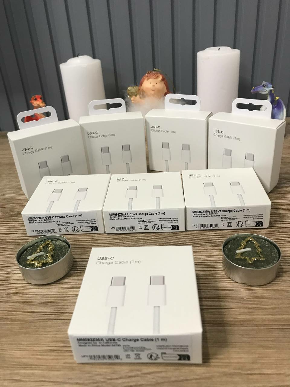 Плетеный кабель Type-C для iPhone 15 Pro Max, Pro, Plus, 1 метр, белый — фото 1