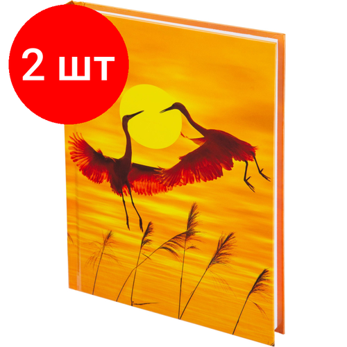 Комплект 2 штук, Ежедневник недатированный,7БЦ, А5.128л, глян. пл, Attache Economy Журавли ежедневник недатированный а5 attache economy 128 листов обложка бумвинил бордовая 24шт