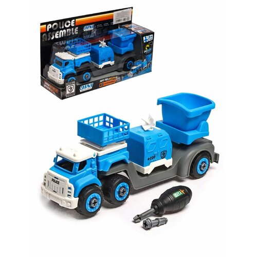 Конструктор грузовой автомобиль Полиция с отверткой DIY Toy 269-42