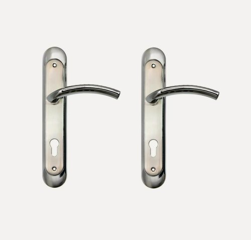 Изображение товара Ручка на планке дверная металлическая нажимная повортная Loid 90-15 SN/CP серебристый, матовый хром, никель/хром (межосевое 85 мм)