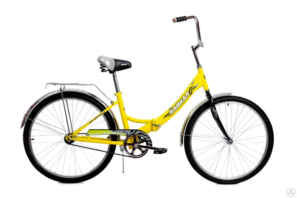 фото Городской велосипед Байкал АВТ-2412 складной, скоростной, 6 скоростей, 24" желтый