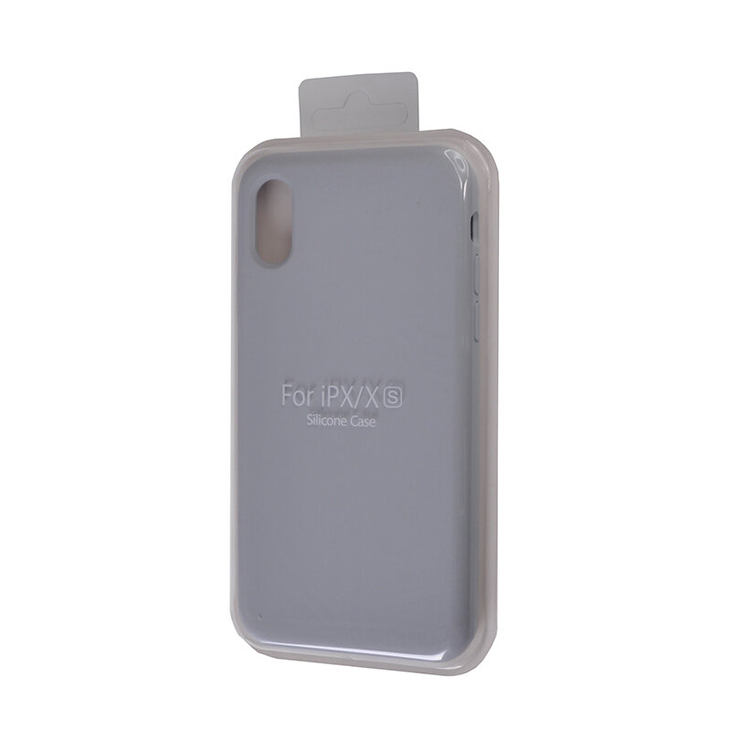 Чехол-накладка для iPhone X/XS VEGLAS SILICONE CASE NL закрытый светло-серый (26)