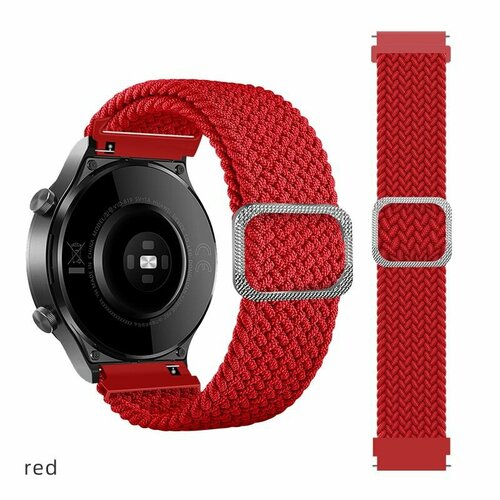 Эластичный тканевый ремешок для часов 22 мм браслет для смарт-часов Samsung / Amazfit Pace , Stratos , GTR / Huawei Honor Watch / Xiaomi Haylou / Realme 22mm красный