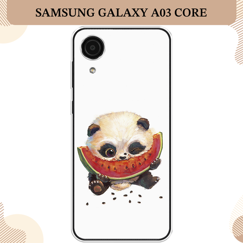 Силиконовый чехол Малыш панды с арбузом на Samsung Galaxy A03 Core / Самсунг Галакси А03 Core